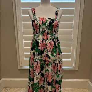 Tommy Hilfiger pink pastel floral sundress  Dress rouched bodice